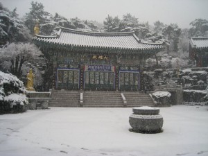 消失團隊3/22抵韓第一天,下飛機就遇到37年來第一次春天暴雪,有幸拍到美麗的古廟加雪景